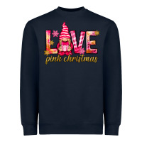 Navy love pink christmas gnome Heavyweight Sweatshirt - NancyCooperArtShop