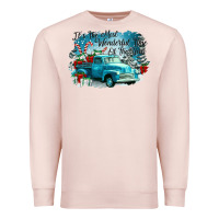 Pale Pink its the wonderful time of the year truck Premium Sweatshirt - CowGirlArtShop
