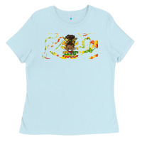 Baby Blue juneteenth afro messy bun libbey glass Ladies Tee - HRA Design Shop