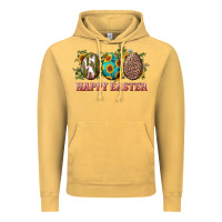 Vintage Mustard Happy Easter With Western Eggs And Sunflowers Vintage Hoodie - RanaPortraitStore