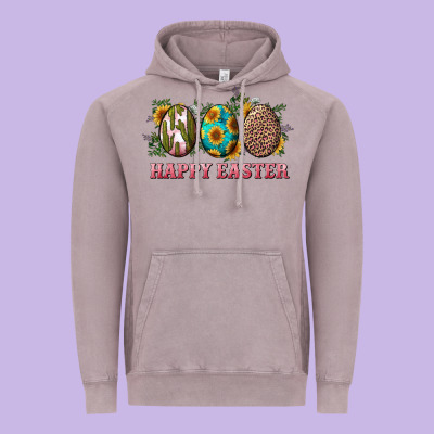 Happy Easter With Western Eggs And Sunflowers Vintage Hoodie Designed By Ranaportraitstore