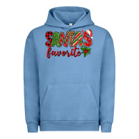 Pigment Pebble Blue Santa's Favorite Urban Hoodie - BundleAndBundleShop