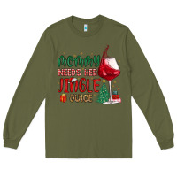 Army Green mommy needs her jingle juice Long Sleeve Tee - MaliasSmallBusiness