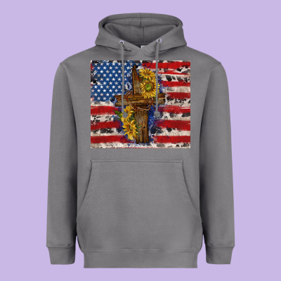 Jesus Christ With American Flag Heavyweight Hoodie Designed By Tumblerdesignbyshophia