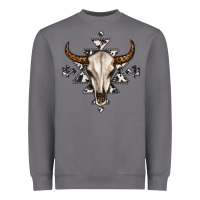 Storm bull skull with aztec Heavyweight Sweatshirt - MaliasSmallBusiness