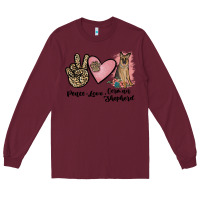 Burgundy peace love german shepherd Long Sleeve Tee - JahusDesignShop