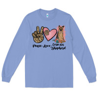 Colony Blue peace love german shepherd Long Sleeve Tee - JahusDesignShop