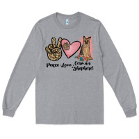 Heather Grey peace love german shepherd Long Sleeve Tee - JahusDesignShop
