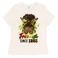 Bone free ish since 1865 afro messy bun Ladies Tee - HRA Design Shop