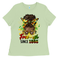Matcha free ish since 1865 afro messy bun Ladies Tee - HRA Design Shop