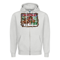 Dove Grey Christmas on the farm Zipper Hoodie - RanaPortraitStore