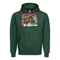 Sports Green Christmas on the farm Zipper Hoodie - RanaPortraitStore