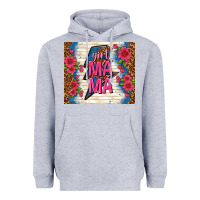 Heather Grey girl mama thunder with flowers Heavyweight Hoodie - TumblerDesignByShophia