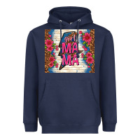 Navy girl mama thunder with flowers Heavyweight Hoodie - TumblerDesignByShophia