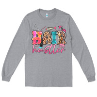 Heather Grey hair hustler Long Sleeve Tee - MaliasSmallBusiness
