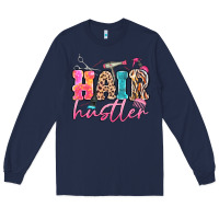 Navy hair hustler Long Sleeve Tee - MaliasSmallBusiness
