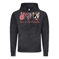 Vintage Black Peace Love French Bulldog Vintage Hoodie - Jasminsmagicworld