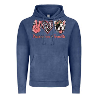 Vintage Denim Peace Love French Bulldog Vintage Hoodie - Jasminsmagicworld
