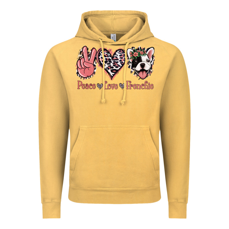 Peace Love French Bulldog Vintage Hoodie by Jasminsmagicworld | Teevron