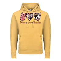 Vintage Mustard Peace Love French Bulldog Vintage Hoodie - Jasminsmagicworld