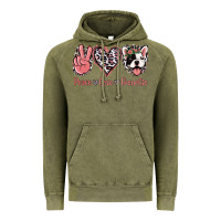 Vintage Olive Peace Love French Bulldog Vintage Hoodie - Jasminsmagicworld