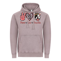Vintage Zinc Peace Love French Bulldog Vintage Hoodie - Jasminsmagicworld