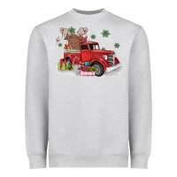 Heather Grey christmas truck Heavyweight Sweatshirt - MaliasSmallBusiness