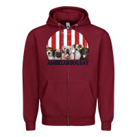Burgundy American Dog Day Zipper Hoodie - Bettercallsaul