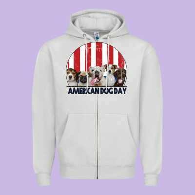 American Dog Day Zipper Hoodie Designed By Bettercallsaul