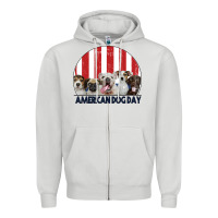 Dove Grey American Dog Day Zipper Hoodie - Bettercallsaul