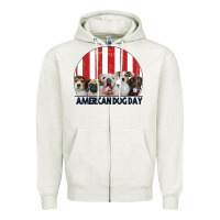 Oatmeal Heather American Dog Day Zipper Hoodie - Bettercallsaul