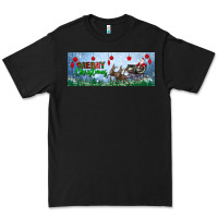 Black merry christmas with santa sleigh Premium Tee - BundleAndBundleShop