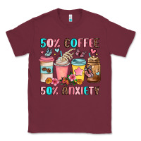 Burgundy half teacher half coffee Classic Tee - JahusDesignShop