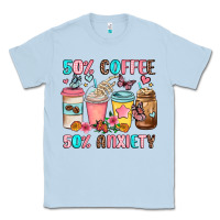 Dusty Blue half teacher half coffee Classic Tee - JahusDesignShop