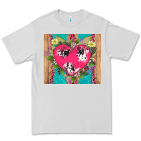 Dove Grey v.d cow and heart Premium Tee - AdoDesignShop