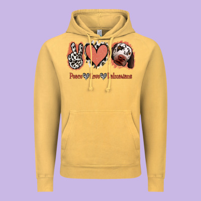 Peace Love Dalmatians Vintage Hoodie Designed By Jasminsmagicworld