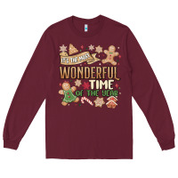 Burgundy wonderful time Long Sleeve Tee - MaliasSmallBusiness