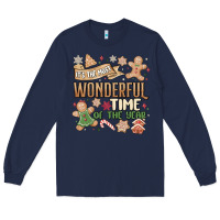 Navy wonderful time Long Sleeve Tee - MaliasSmallBusiness