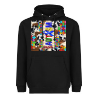 Black autism mom puzzle ribbon Heavyweight Hoodie - TumblerDesignByShophia