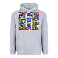 Heather Grey autism mom puzzle ribbon Heavyweight Hoodie - TumblerDesignByShophia