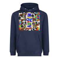 Navy autism mom puzzle ribbon Heavyweight Hoodie - TumblerDesignByShophia