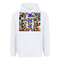 White autism mom puzzle ribbon Heavyweight Hoodie - TumblerDesignByShophia