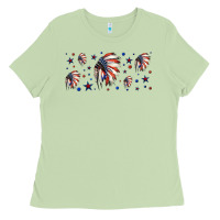 Matcha patriotic native American headdress 16oz libbey cup Ladies Tee - HRA Design Shop