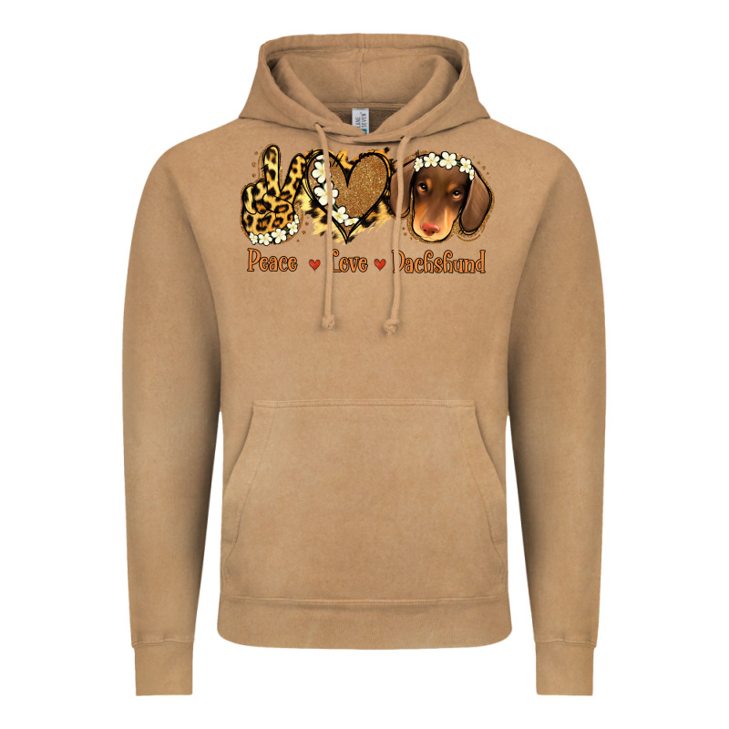 Peace Love Dachshund Vintage Hoodie by Jasminsmagicworld | Teevron