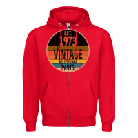 Red Est 1973 Vintage All Original Parts Zipper Hoodie - Bettercallsaul