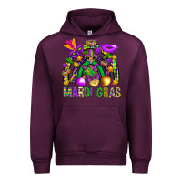 Mauve Wine Mardi Gras Rainbow Urban Hoodie - BundleAndBundleShop
