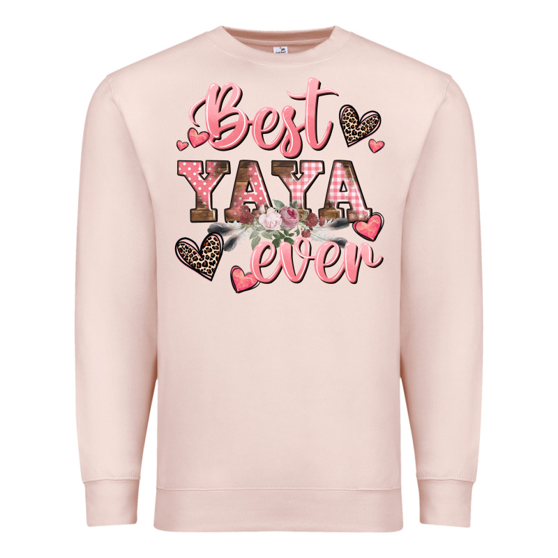 Best Yaya Ever Mother's Day Premium Sweatshirt by CowGirlArtShop | Teevron