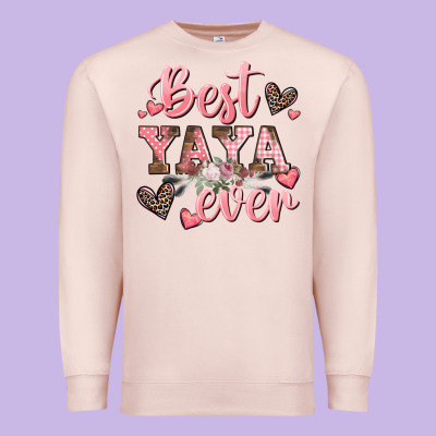 Best Yaya Ever Mother's Day Premium Sweatshirt Designed By Cowgirlartshop