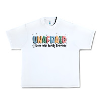 White unafraid Urban Heavy Tee - MaliasSmallBusiness