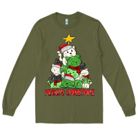 Army Green meowy christmas cat tree Long Sleeve Tee - MaliasSmallBusiness